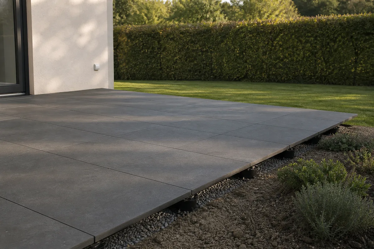 Terrasse sur plots : poser des dalles sans béton